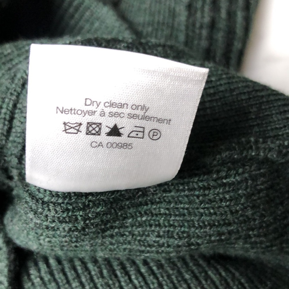 VERONICA Beard Dark Green Ribbed Button-Shoulder Women's Sweater Size XS - Picture 7 of 10